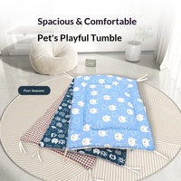 Coussin pour animaux de compagnie chat et chien, imprimé animal de dessin animé, forme rectangulaire, adapté à toutes les saisons, pour cages à chats et tapis de couchage