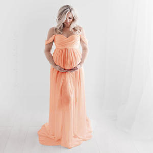 Vestidos de maternidad sexys para mujeres embarazadas, maxivestido de utillaje de fotografía, <span class=keywords><strong>ropa</strong></span> de gasa para sesión de fotos - Product Image 4