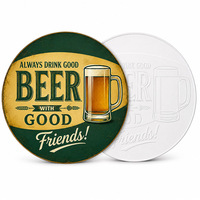Plaque Métallique Gaufrée Vintage « Bonne Bière entre Amis, Vive le Pub Rustique » – Décoration Murale pour Pub, Personnalisable, Fournisseur Direct d'Usine OEM