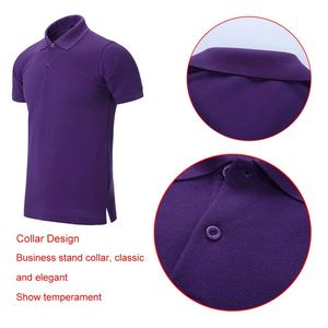 Design Customized Purple for Polo Shirt with Big Size Flower Patch Logo Print 100% Cotton High Quality Training Shirt Ready to - Product Image 3