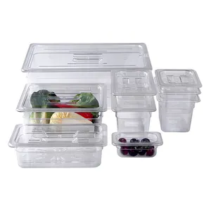 Rectangular Gastronorm Holder Half Warmer Buffet Carrier Plastic Pc Polycarbonate Food 1/6 1/9 Gn Pans For Catering With Mixer