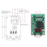 Module de relais temporisé à affichage LED 12V 24V DC, module de relais numérique DIY avec voltmètre, contrôle électronique et boîtier