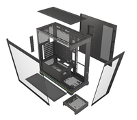 NOUVEAU Boîtier PC Gaming Slim Mid-Tower en Acier avec Double Panneau en Verre Trempé TG, Bande ARGB et Prise en Charge ATX