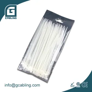 Gcabling pacote com 100 laços de cabo de 7 polegadas, cabo de nylon autotravamento, fio de plástico premium resistente