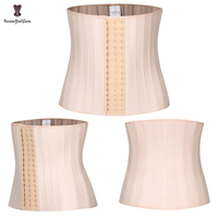 Ceinture amincissante en latex pailleté pour femme, avec 25 baleines en acier, corset colombien, gaine modelante et sangle de modelage