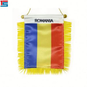 Mini Bandera de Satén Personalizada de España con Borlas Amarillas, Impresión Digital, para Coche, Eventos Deportivos y Exhibición - Product Image 2