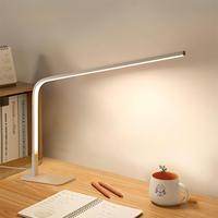 Lampe de bureau moderne en aluminium alimentée par courant continu avec source de lumière LED, intensité réglable, CRI élevé 90, 6000K lumière du jour, abat-jour en métal pour salles de lecture