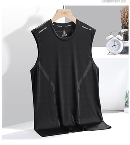 BOTTCOOLA 2025 gilet en soie glacée pour hommes en été à séchage rapide maille <span class=keywords><strong>sans</strong></span> manches T-<span class=keywords><strong>Shirt</strong></span> <span class=keywords><strong>grande</strong></span> <span class=keywords><strong>taille</strong></span> hommes ample Sport Camisole - Product Image 1