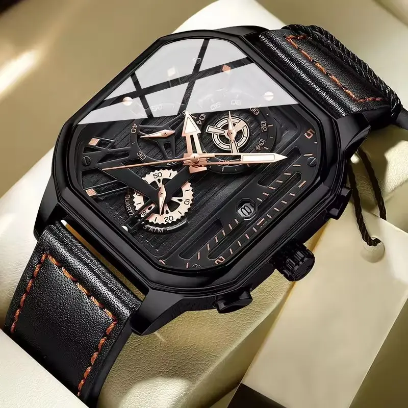 カップルのための中国工場の高級クォーツ腕時計カスタムロゴ手作りレザーバンドセイコームーブメント安い価格時計愛好家