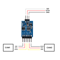 Module de commutation vidéo 3 canaux FPV pour drone multirotor, émetteur 5.8G, commutation multi-caméras, contrôle PWM DC5-12V