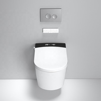 Cuvette de toilette électrique intelligente monobloc encastrée de luxe pour salle de bain automatique armoire de toilette intelligente suspendue au mur