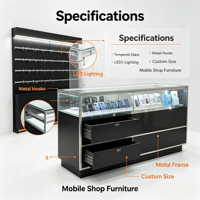 Meubles de magasin de réparation mobiles modernes sur mesure, éclairage LED, étagères murales, comptoir de présentation en verre, vitrine d'accessoires pour téléphones, service