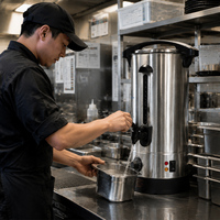 Urne de restauration en acier inoxydable 304 de qualité alimentaire à double paroi, 23 L, avec contrôle numérique, chaudière à eau chaude électrique pour cuisine