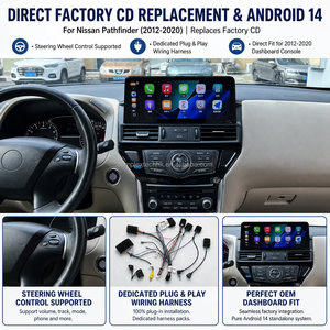 Autoradio Android 14 FYT 7862 de 12,3 pouces pour Nissan Pathfinder 2012-2020, CarPlay sans fil, navigation GPS, stéréo - Product Image 5