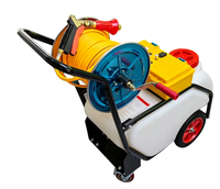 Outils et équipements agricoles, pulvérisateur à batterie 45L sur chariot, avec double pompe pour l'arrosage des arbres et des produits agricoles