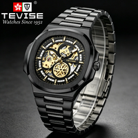 Montre mécanique automatique pour homme, cadran squelette, étanche, en acier inoxydable, montre mécanique pour homme, montre-bracelet automatique pour affaires