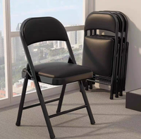 Chaise d'entraînement pliable en acier avec revêtement en poudre et rembourrage en PU, idéale pour le bureau, l'école, les conférences et les événements