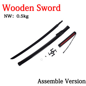 104Cm venta al por mayor Anime <span class=keywords><strong>Bleach</strong></span> Ichigo seguridad Kidults juegos de rol juguete de madera Katana espadas para Cosplay jugando niños - Product Image 6