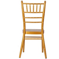 Chaise Chiavari en acier, cadre en fer, design simple, blanc/argent, emballage nu, haute qualité, vente chaude