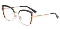 Monture de lunettes œil-de-chat en matériau TR90, montures de lunettes tendance à blocs de couleur, 96021-1
