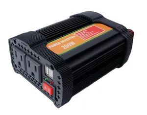 200W Power Inverter DC 12V to 110V AC Converter with 2.1A Dual USB Car Charger ETL Listed
