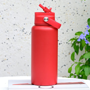 BPA Free 32oz Metal <b>Lockable</b> 4-in-1 Straw Lid Water Bottle Hot Cold Insulated Sports Canteen School Office - Product Image 1