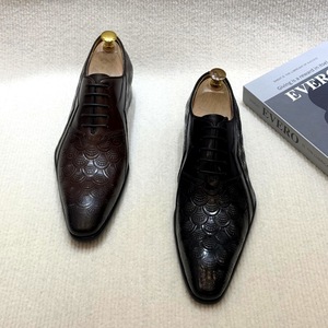 Chaussures Oxford de luxe pour hommes, grande taille, respirantes, rehaussantes, à motif patchwork, pour l'automne, vente en gros, formelles et décontractées - Product Image 2