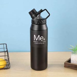 Me& Orange Plastic Water Bottle With Lid Portable Minimalist Design For Travel - Product Image 3