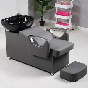 Chaise de lavage de tête en cuir synthétique de haute qualité au design moderne pour salon de coiffure, lit de lavage pour shampooing pour salons - Product Image 5
