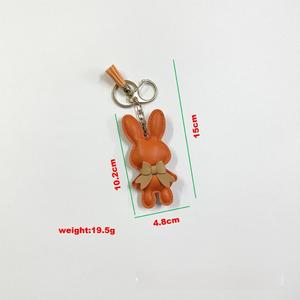 Cute <b>Easter</b> Bunny Leather Keychain <b>Bag</b> Charm Soft Rabbit Pendant Phone Strap Car Accessory Gift for Women and Girls - Product Image 2