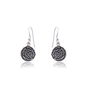 Boucles d'oreilles pendantes en argent sterling 925 de qualité supérieure, forme de rose, logo personnalisé pour mariage, cadeau de fête, style luxueux - Product Image 4