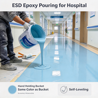 Revêtement de sol époxy autolissant de haute qualité, protection ESD, antidérapant, facile à nettoyer, résistant à l'usure, durable, pour hôpital