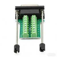 Konektor Tanpa Solder DB15 15Pin D-SUB Adaptor Terminal Breakout Pria untuk Port Serial RS232