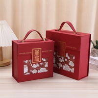 Benutzer definierte Luxus druck Blume Geschenk box Hochzeits bevorzugung boxen Hochzeits geschenk box Verpackung mit PU-Griff