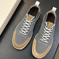 Baskets en daim patchwork de marque de créateur, empeigne mixte, à lacets, chaussures de sport décontractées, légères et épaisses, style italien, luxe original