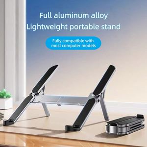Nuevo Soporte Plegable y Portátil para Laptop, Tablet y Teléfono, de Aleación de Aluminio Plateado y Silicona, Ergonómico y Ajustable en 6 Niveles - Product Image 3