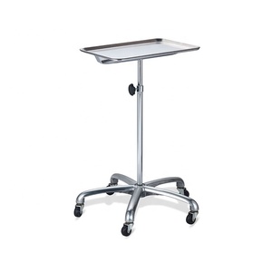 Bandeja médica de altura ajustable MSMT con ruedas de soporte de acero inoxidable Instrumentos de protección y enfermería de infusión baratos - Product Image 1