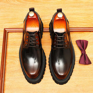 Haut de gamme sur mesure nouvelle plate-forme de robe formelle d'affaires chaussures de mariage pour hommes en cuir véritable à bout rond - Product Image 6