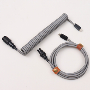 Cable de teclado portátil tipo C a USB C cable en espiral largo para teclado mecánico USB C Cable de aviador en espiral - Product Image 2
