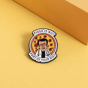 <span class=keywords><strong>Pizza</strong></span> ne fait pas partie de l'alimentation émail broche dessin animé hommes médecin alimentation saine broche en métal revers Badge bijoux cadeau pour les amis - Product Image 2