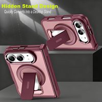 Groothandel Matte Hybride Shell Kickstand Magnetische Ring Metalen Camera Frame Stootbestendige Beschermhoes voor iPhone Duo