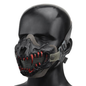 Máscara de colmillos de Halloween Máscara de calavera de media cara Correa ajustable Sombrero CS Máscara Accesorios de caza Accesorios de terror de Halloween - Product Image 1