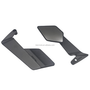 Rétroviseur universel <span class=keywords><strong>pliable</strong></span> en aluminium pour <span class=keywords><strong>moto</strong></span>, grand miroir clair, design aile de vent, montage latéral réglable - Product Image 4