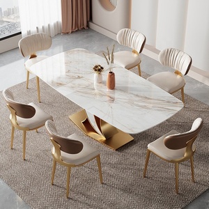 Mẫu Sang Trọng Bằng Gốm Kích Thước Hình Chữ Nhật Cho Căn Hộ Bảng Đá Sáng Thiết Kế Phòng Khách Gia Đình Thiết Kế Kết Hợp Bàn Ăn Và Ghế - Product Image 3