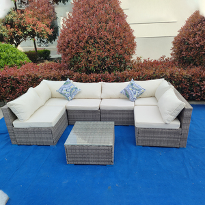 Set Divano Angolare Moderno a U in Rattan Intrecciato per Esterni, <span class=keywords><strong>Mobili</strong></span> Durevoli in <span class=keywords><strong>Bambù</strong></span> per Patio, Cortile <span class=keywords><strong>e</strong></span> Balcone - Vendita Diretta dalla Fabbrica - Product Image 1