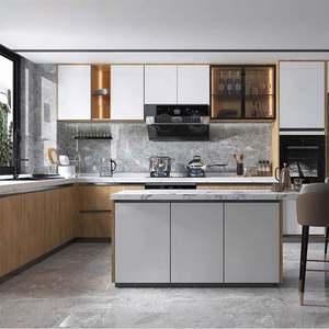 Ensemble de meubles de cuisine simple, armoire de rangement haute, armoire de cuisine moderne en mélamine - Product Image 2