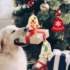 Adornos Navideños de Madera de 7 Pulgadas, 10 Piezas, Forma de Campana sin Terminar para Manualidades, Decoraciones Colgantes Hechas en China, Tercer Modelo - Product Image 6