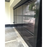 Porte de garage sectionnelle électrique en verre réfléchissant en aluminium