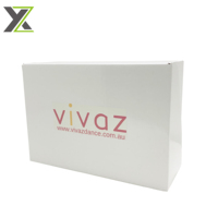 Boîtes rigides recyclables en carton ondulé avec impression de logo de marque en quadrichromie CMYK, laminage brillant, emballage plat auto-scellant