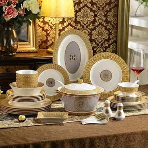 Bone China Vaisselle De Luxe Plates Coffee & <b>Tea</b> <b>Pot</b> Cup h Designer Dinnerware Set with Horse for 12 People - Product Image 3